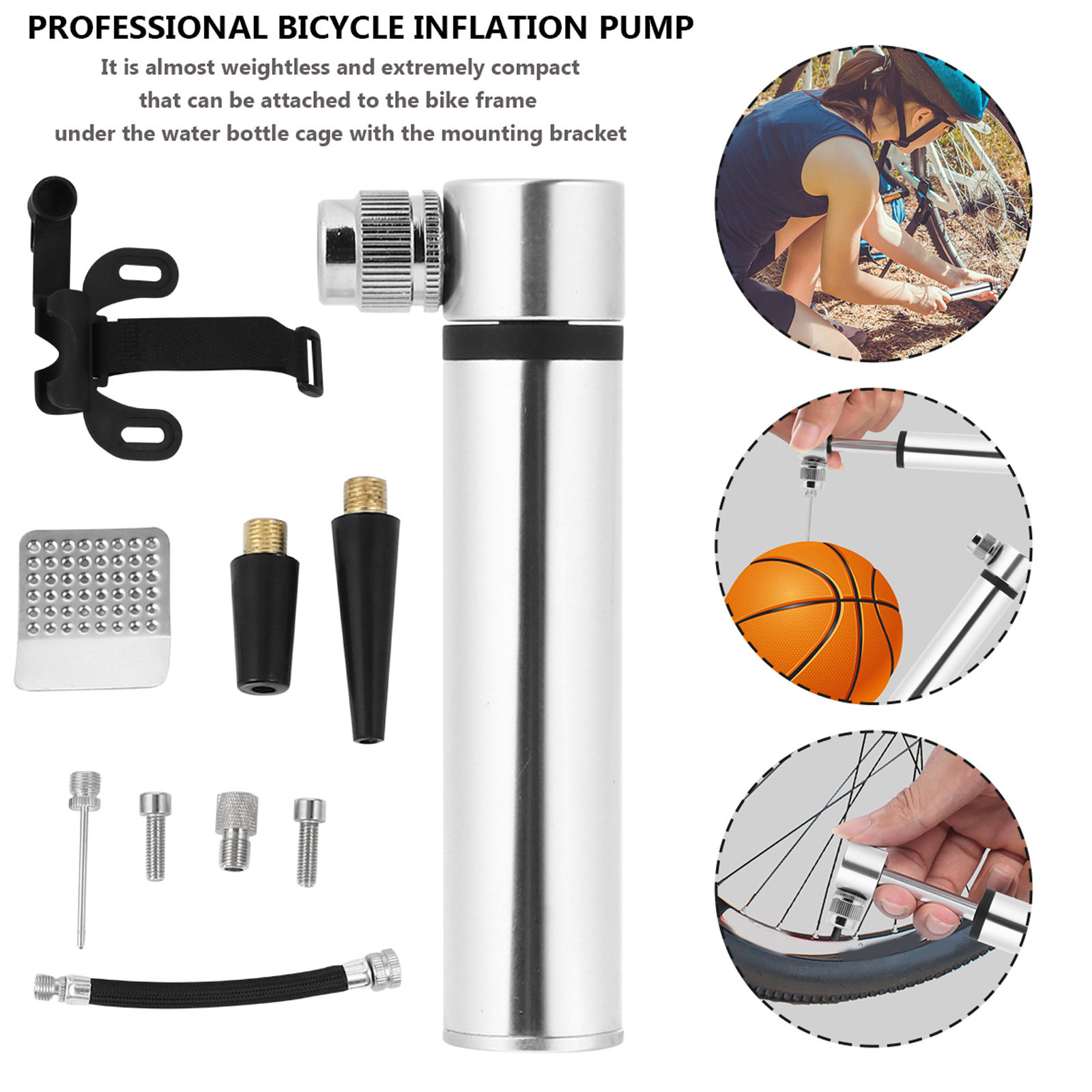 Bike Pump Frame Mount - Bisiklet Pompası ve Lastik Tamir Seti: