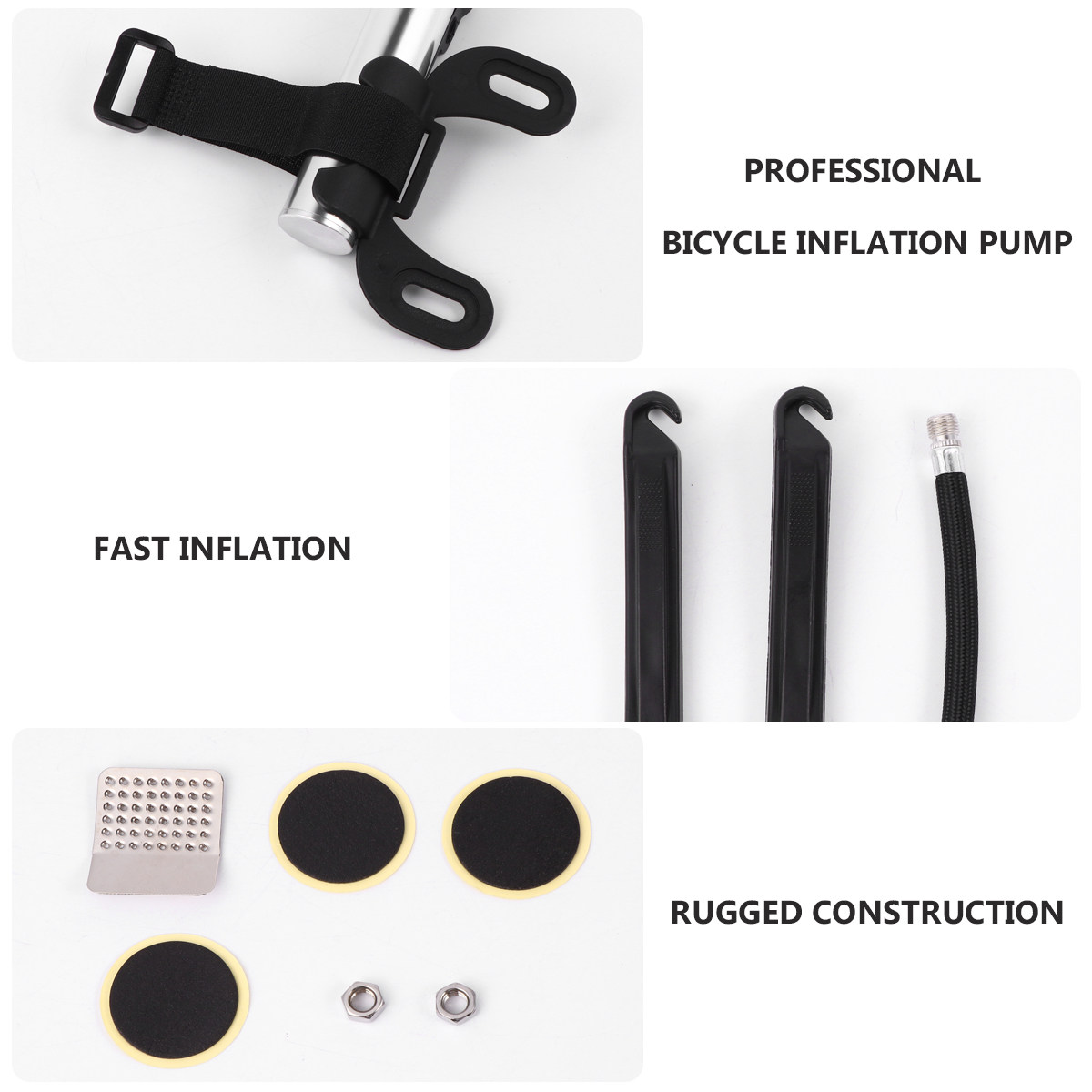Bike Pump Frame Mount - Bisiklet Pompası, Lastik Tamir Seti, Mini